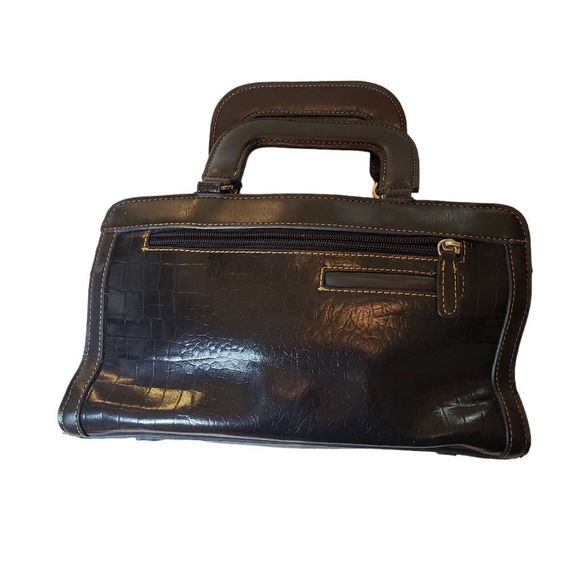 MC Western Style Embellished Satchel Top Handle Croc Embossed Style Leather Type - Picture 3 of 12